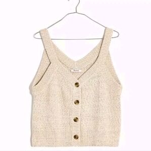 MADEWELL Marled Wakefield Rainbow Button-Front Sweater Tank Top Small NWT
